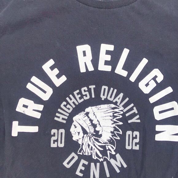 True Religion Shirt Small Smoke Signal Big Logo Gray - Picture 7 of 11